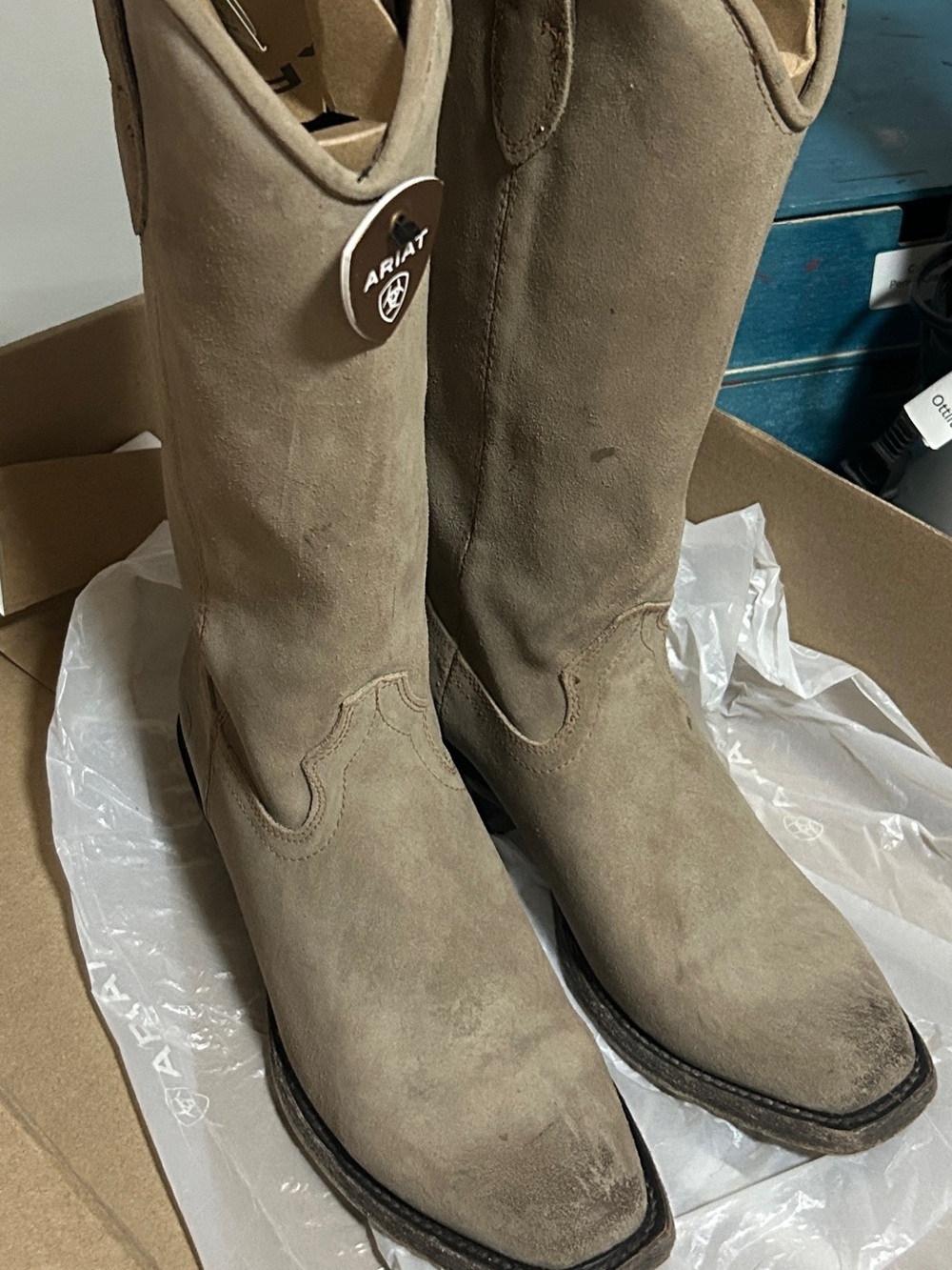 Ariat Brown Leather Sole Cowboy Boot - Picture 8 of 11